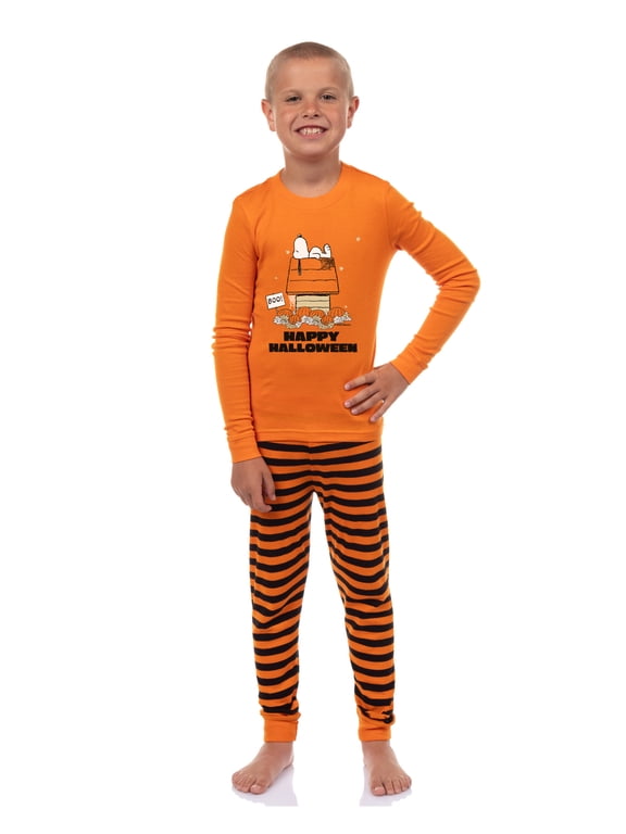 Peanuts Snoopy Halloween Pumpkin Patch 2 Piece Long Sleeve Pajama Set