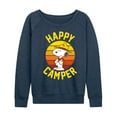 thumbnail image 1 of Peanuts - Snoopy Happy Camper Women's Lightweight French Terry Wide Neck Long Sleeve Graphic Shirt, 1 of 6