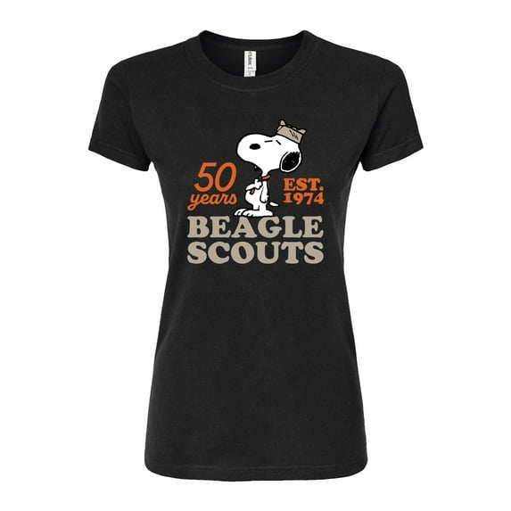 Peanuts - Snoopy Hat Logo - Juniors Fitted Graphic T-Shirt