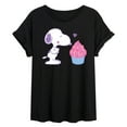 thumbnail image 1 of Peanuts - Snoopy Heart Cupcake - Women's Oversized T-Shirt, 1 of 6