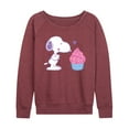 thumbnail image 1 of Peanuts - Snoopy Heart Cupcake - Women's Lightweight French Terry Long Sleeve Shirt, 1 of 6