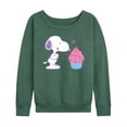 thumbnail image 1 of Peanuts - Snoopy Heart Cupcake - Women's Lightweight French Terry Long Sleeve Shirt, 1 of 6