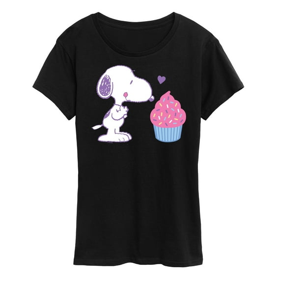 Peanuts - Snoopy Heart Cupcake - Women's Short Sleeve Graphic T-Shirt