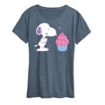 thumbnail image 1 of Peanuts - Snoopy Heart Cupcake - Women's Short Sleeve Graphic T-Shirt, 1 of 6