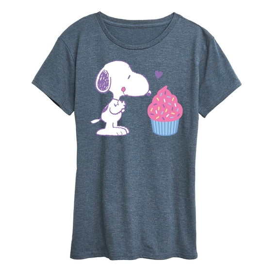 Peanuts - Snoopy Heart Cupcake - Women's Short Sleeve Graphic T-Shirt