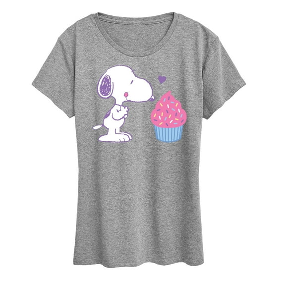 Peanuts - Snoopy Heart Cupcake - Women's Short Sleeve Graphic T-Shirt