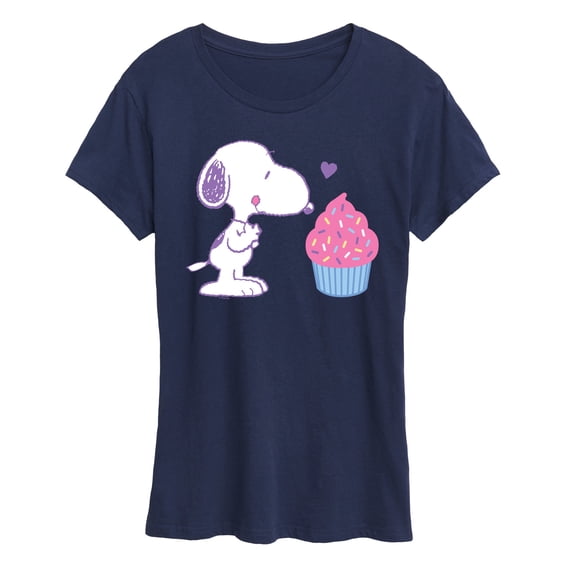 Peanuts - Snoopy Heart Cupcake - Women's Short Sleeve Graphic T-Shirt