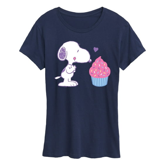 Peanuts - Snoopy Heart Cupcake - Women's Short Sleeve Graphic T-Shirt