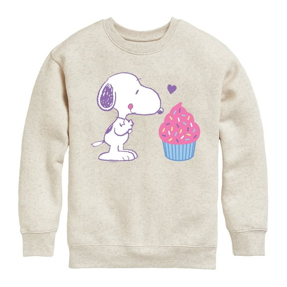 Peanuts - Snoopy Heart Cupcake - Youth Crewneck Sweatshirt