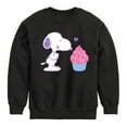 thumbnail image 1 of Peanuts - Snoopy Heart Cupcake - Youth Crewneck Sweatshirt, 1 of 6