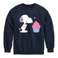 thumbnail image 1 of Peanuts - Snoopy Heart Cupcake - Youth Crewneck Sweatshirt, 1 of 6