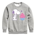 thumbnail image 1 of Peanuts - Snoopy Heart Cupcake - Youth Crewneck Sweatshirt, 1 of 6