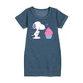 thumbnail image 1 of Peanuts - Snoopy Heart Cupcake - Youth Girls Fleece Dress, 1 of 6