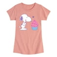 thumbnail image 1 of Peanuts - Snoopy Heart Cupcake - Youth Girls Short Sleeve Tee, 1 of 6