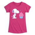 thumbnail image 1 of Peanuts - Snoopy Heart Cupcake - Youth Girls Short Sleeve Tee, 1 of 6