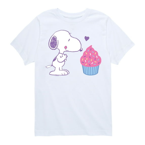Peanuts - Snoopy Heart Cupcake - Youth Short Sleeve Tee