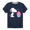 thumbnail image 1 of Peanuts - Snoopy Heart Cupcake - Youth Short Sleeve Tee, 1 of 6