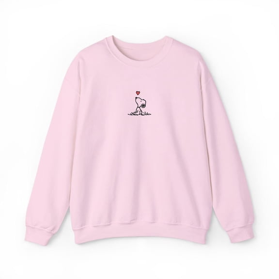 Peanuts Snoopy Heart Graphic Crewneck Pullover - Unisex Sweatshirt All Size