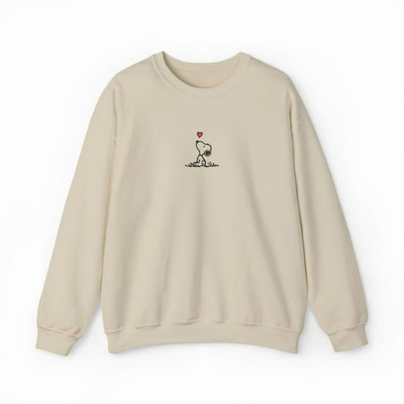 Peanuts Snoopy Heart Graphic Crewneck Pullover - Unisex Sweatshirt All Size