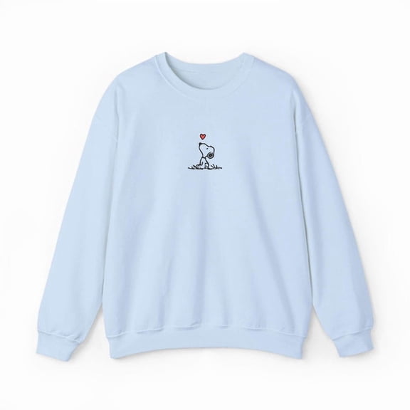 Peanuts Snoopy Heart Graphic Crewneck Pullover - Unisex Sweatshirt All Size
