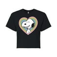 thumbnail image 1 of Peanuts - Snoopy Heart - Juniors Cropped Cotton Blend T-Shirt, 1 of 6