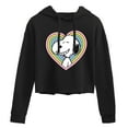 thumbnail image 1 of Peanuts - Snoopy Heart - Juniors Cropped Pullover Hoodie, 1 of 6