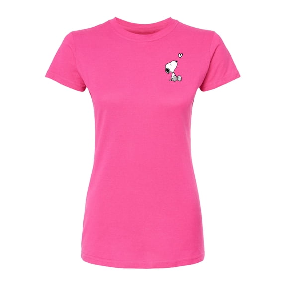 Peanuts - Snoopy Heart - Juniors Fitted Graphic T-Shirt
