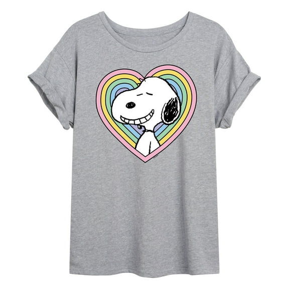Peanuts - Snoopy Heart - Juniors Ideal Flowy Muscle T-Shirt