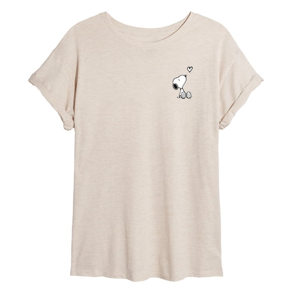 Peanuts - Snoopy Heart - Juniors Oversized Graphic T-Shirt