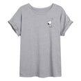 thumbnail image 1 of Peanuts - Snoopy Heart - Juniors Oversized Graphic T-Shirt, 1 of 5