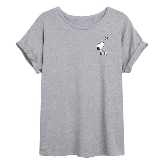 Peanuts - Snoopy Heart - Juniors Oversized Graphic T-Shirt