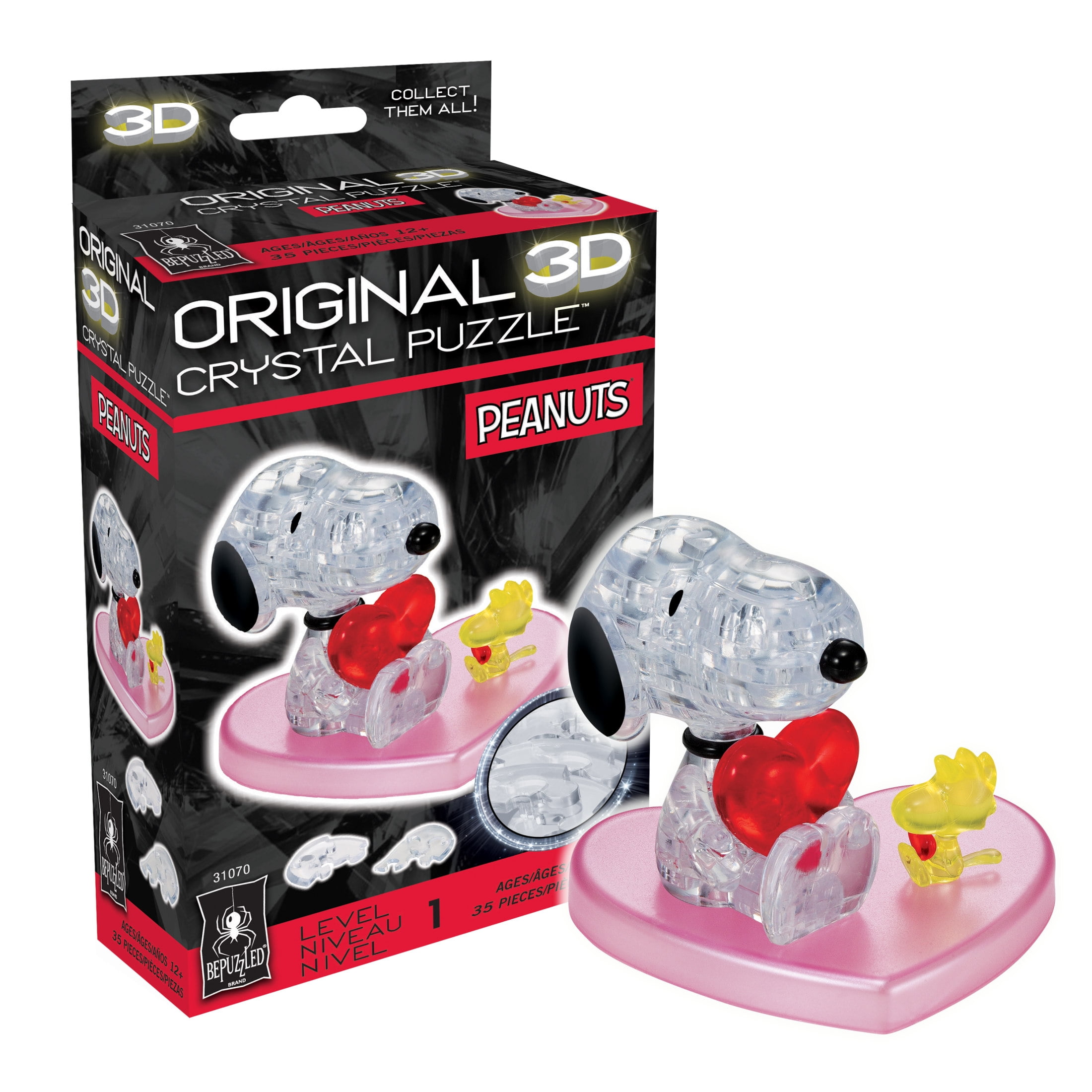 Multi-Color Translucent 3D Crystal Puzzle - Snoopy Design