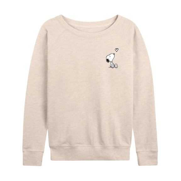Peanuts - Snoopy Heart - Women's French Terry Long Sleeve Pullover