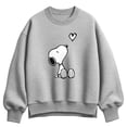 thumbnail image 1 of Peanuts - Snoopy Heart - Women's Oversized Fleece Crew Sweatshirt, 1 of 3
