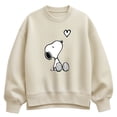 thumbnail image 1 of Peanuts - Snoopy Heart - Women's Oversized Fleece Crew Sweatshirt, 1 of 4