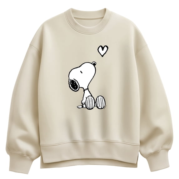 Peanuts - Snoopy Heart - Women's Oversized Fleece Crew Sweatshirt