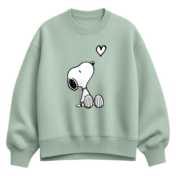 Peanuts - Snoopy Heart - Women's Oversized Fleece Crew Sweatshirt