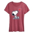 thumbnail image 1 of Peanuts - Snoopy Heart - Women's Short Sleeve Graphic T-Shirt, 1 of 6