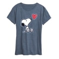thumbnail image 1 of Peanuts - Snoopy Heart - Women's Short Sleeve Graphic T-Shirt, 1 of 6
