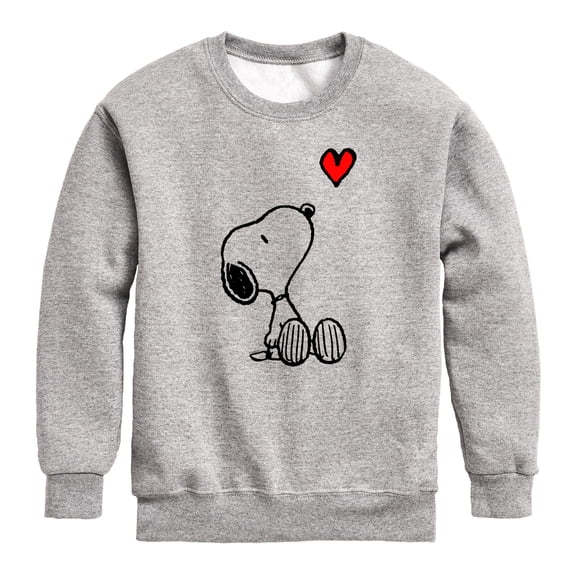 Peanuts - Snoopy Heart - Youth Boys Crew Fleece Sweatshirt