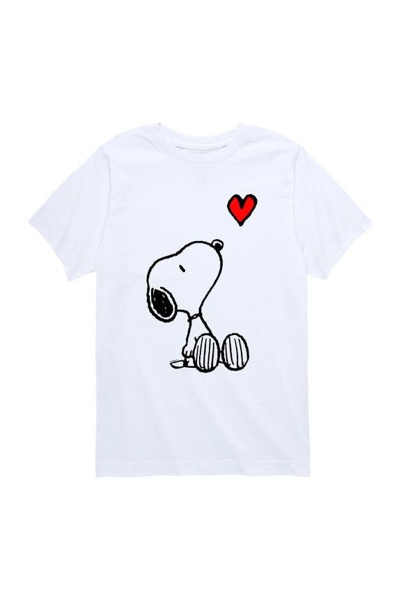 - Snoopy Heart - Youth Boys Short Sleeve Graphic T-Shirt