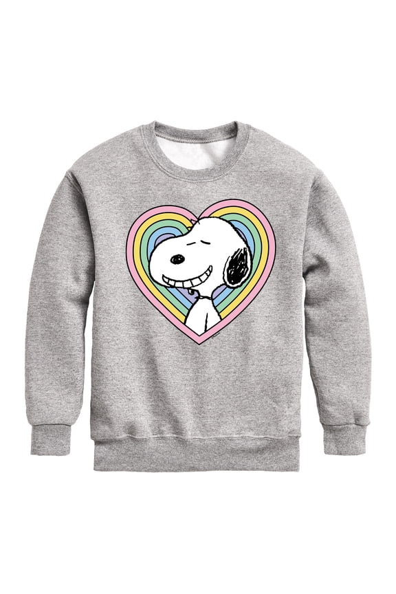 - Snoopy Heart Graphic Long Sleeve Fleece Sweatshirt