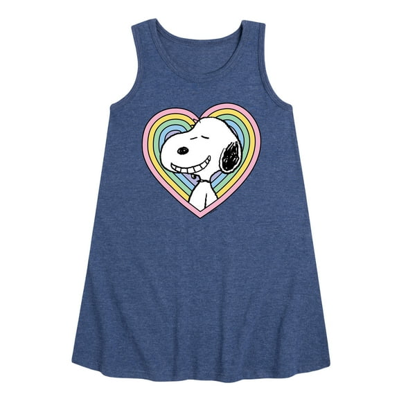 Peanuts - Snoopy Heart - Youth Girls A-line Dress