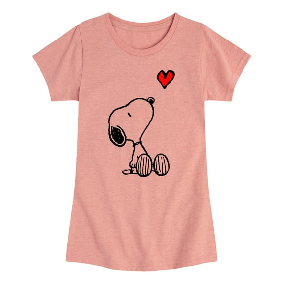 Peanuts - Snoopy Heart - Youth Girls Fitted Short Sleeve T-Shirt