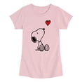thumbnail image 1 of Peanuts - Snoopy Heart - Youth Girls Fitted Short Sleeve T-Shirt, 1 of 5