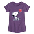 thumbnail image 1 of Peanuts - Snoopy Heart - Youth Girls Short Sleeve T-Shirt, 1 of 5