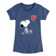 thumbnail image 1 of Peanuts - Snoopy Heart - Youth Girls Short Sleeve T-Shirt, 1 of 5