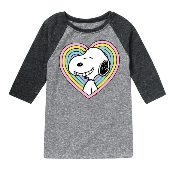 Peanuts - Snoopy Heart - Youth Raglan Tee