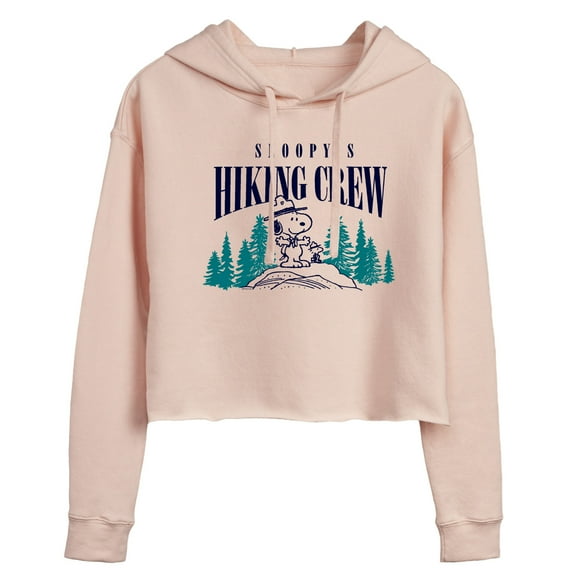 Peanuts - Snoopy Hiking Crew - Juniors Cropped Pullover Hoodie