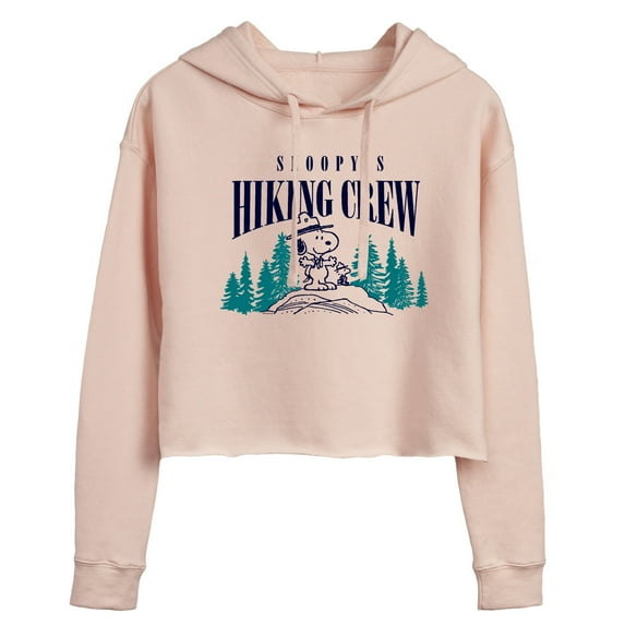 Peanuts - Snoopy Hiking Crew - Juniors Cropped Pullover Hoodie
